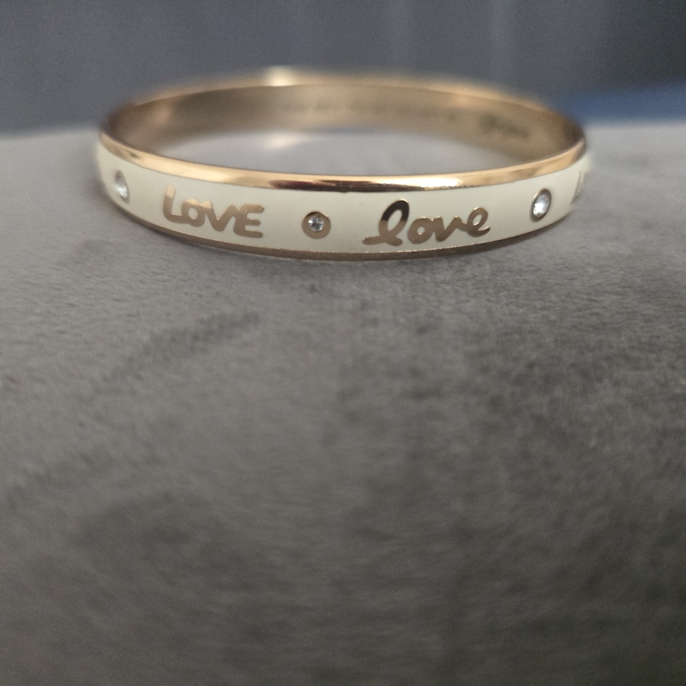 Chic Gold and Cream Love Bracelet